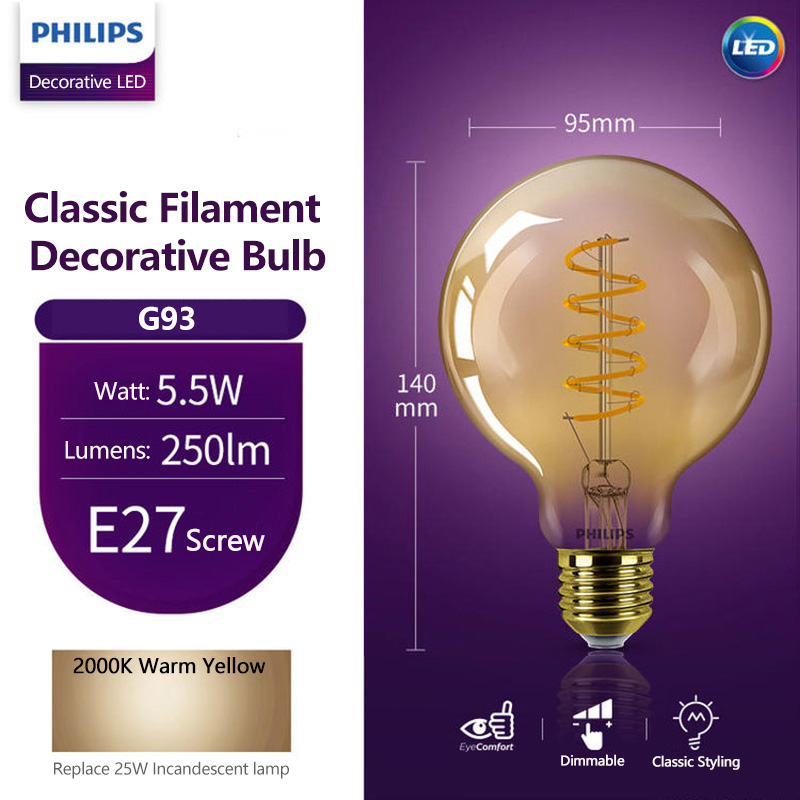 Philips led g93 filamento clás - Philips Bulb Led Classic avaliação e preço