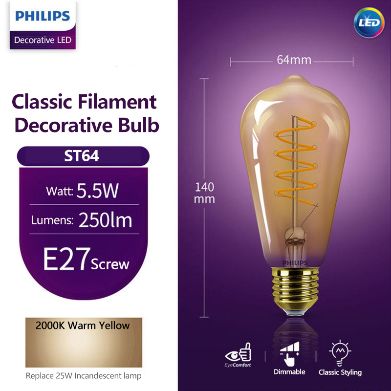Philips led st64 e27 luz decor - Philips Bulb Led Classic avaliação e preço